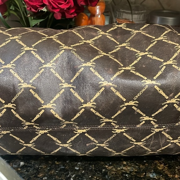 Longchamp Lattice double buckle horse jump brown speedy bag Authentic Vintage - Picture 9 of 17